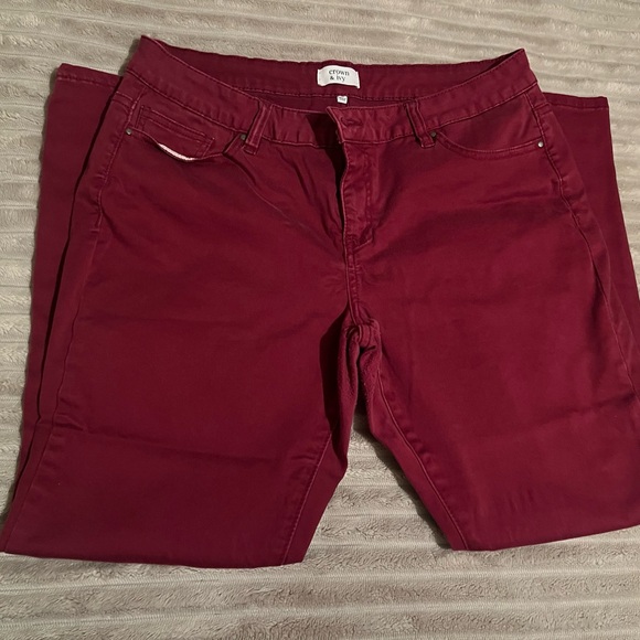 crown & ivy Denim - Crown & Ivy Burgundy Women Jeans